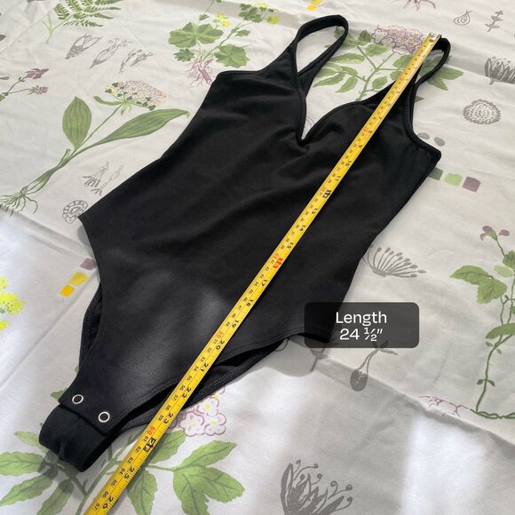 Other Stories V-cut Plunging Modal Stretch Bodysuit Black Size 2 - Picture 9 of 11